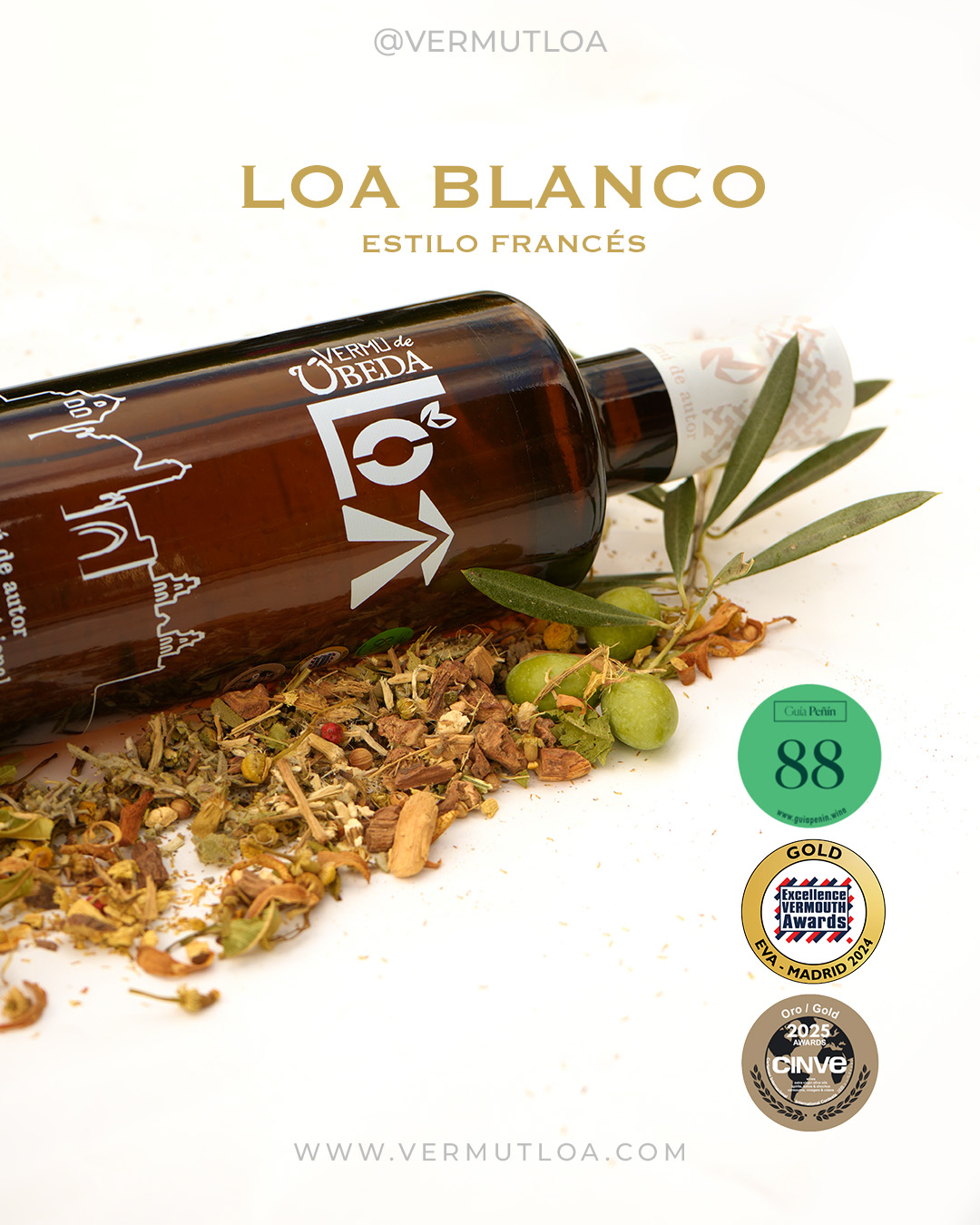 Botella vermut loa blanco